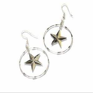 Silver Dangle Star Earrings Y2K Women’s Jewelry
